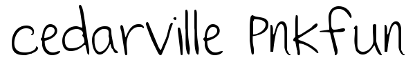 Cedarville Pnkfun 1 Print font preview